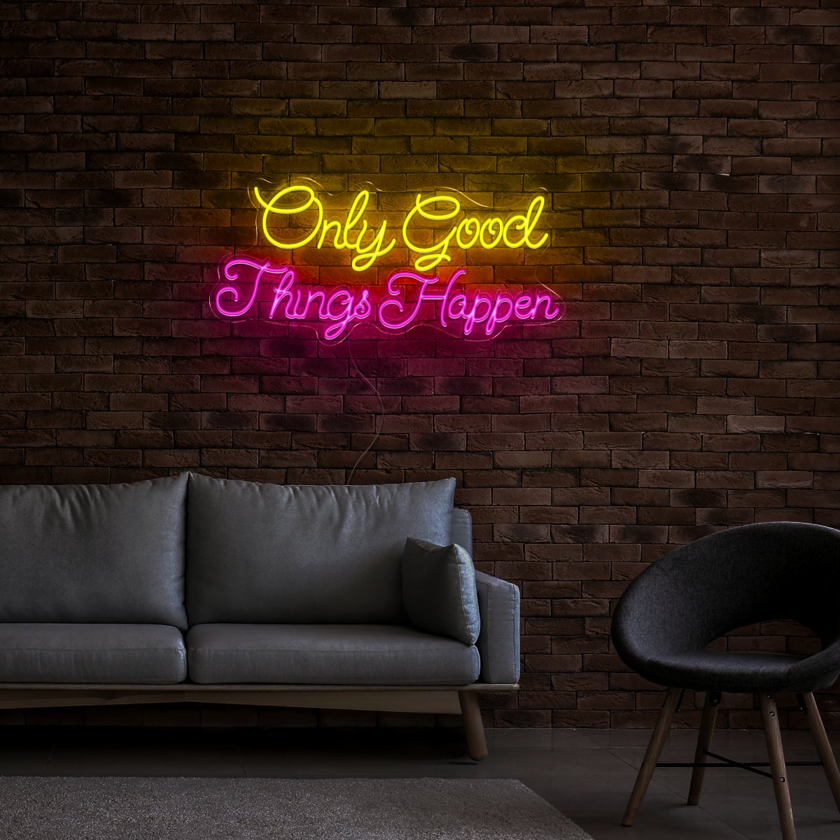 Only Good Things Happen Neon Sign - Reels Custom