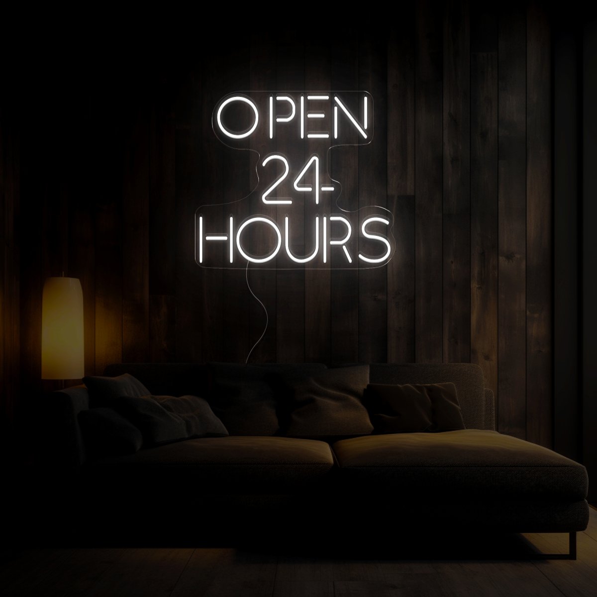 Open 24 Hours Neon Sign - Reels Custom