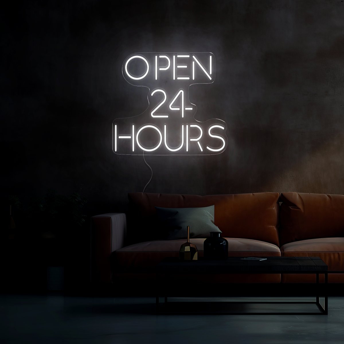 Open 24 Hours Neon Sign - Reels Custom