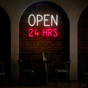 Open 24 Hrs Neon Sign - Reels Custom