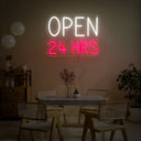 Open 24 Hrs Neon Sign - Reels Custom