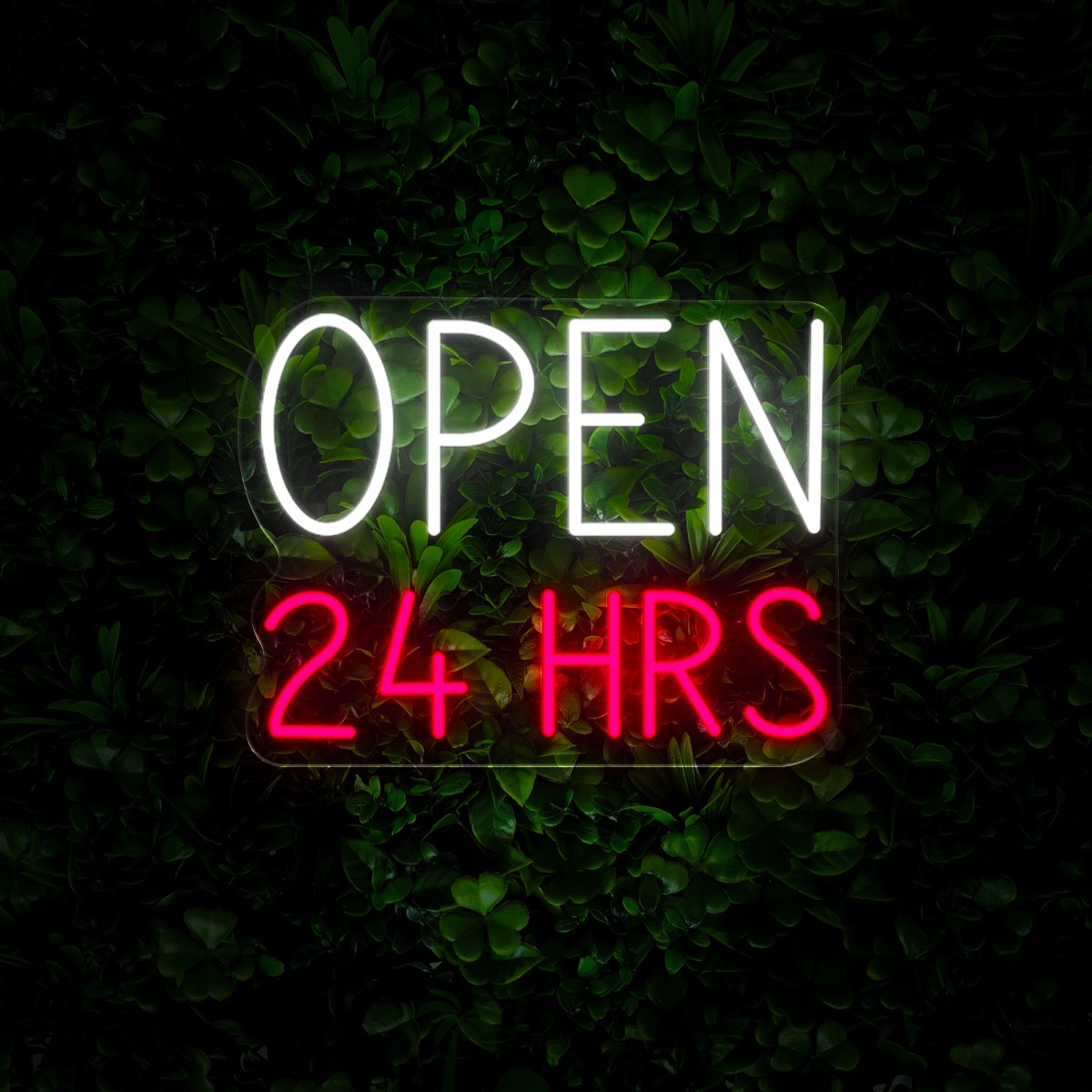 Open 24 Hrs Neon Sign - Reels Custom