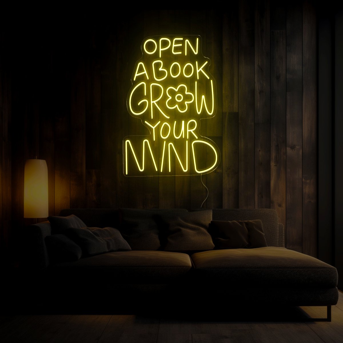 Open A Book Grow Your Mind Neon Sign - Reels Custom