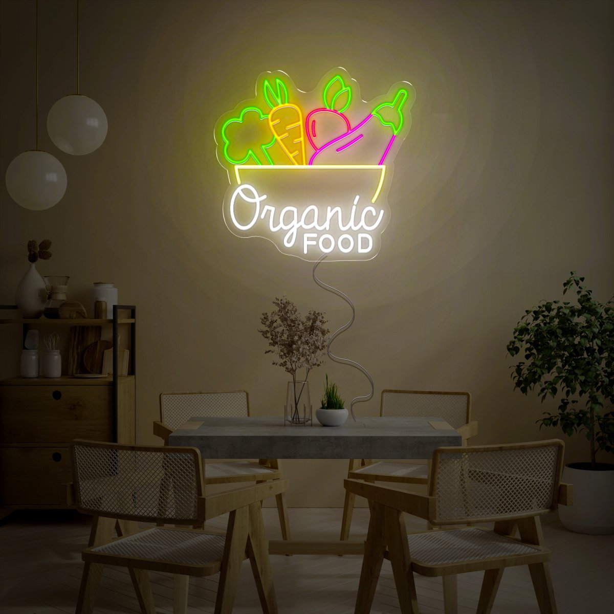 Organic Food Neon Sign - Reels Custom