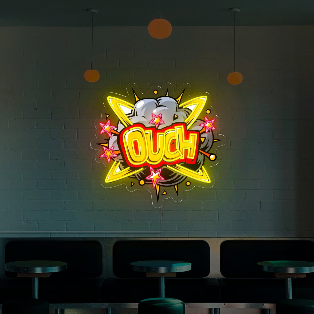 Ouch Comic Text Speech Bubble Artwork Led Neon Sign - Reels Custom