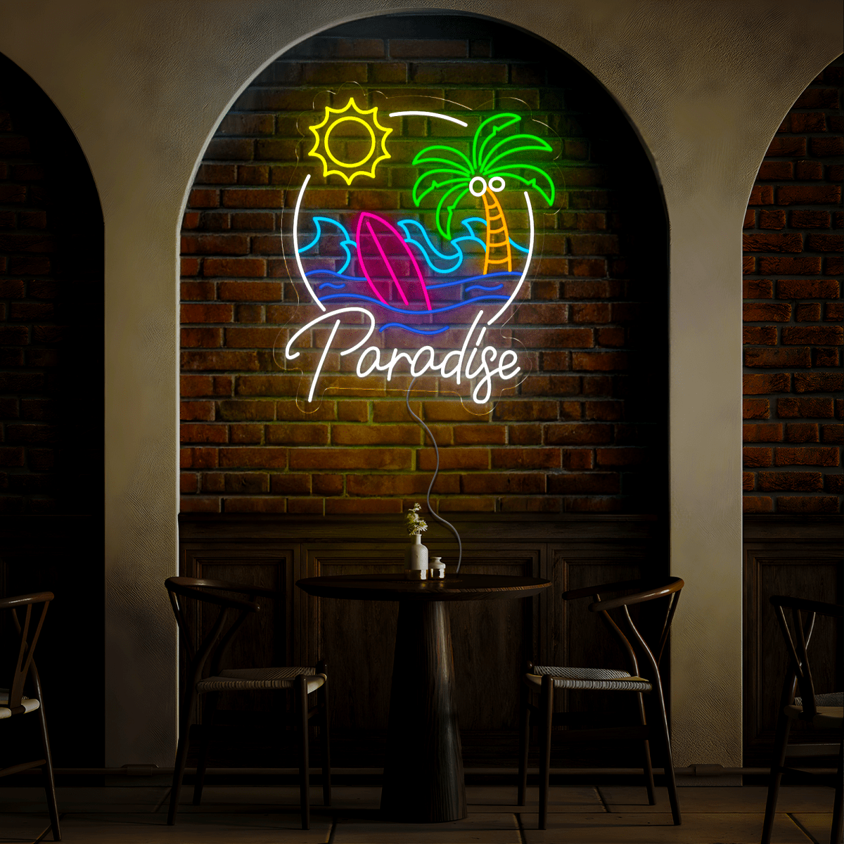 Palm Tree Sunset Tropical Paradise Neon Sign - Reels Custom