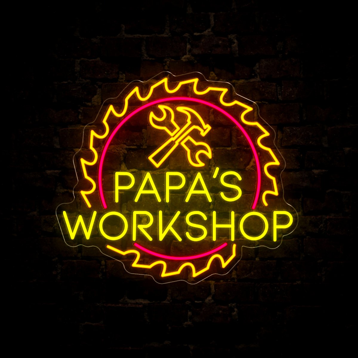 Papa's Workshop Father's Day Led Neon Sign - Reels Custom