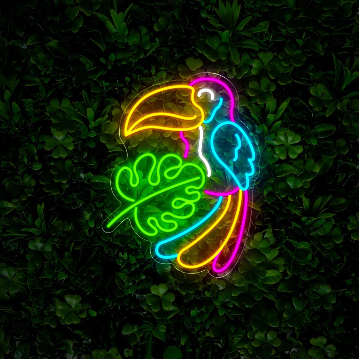 Parrot And Leaves Neon Sign - Reels Custom
