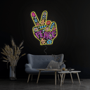 Peace Hand Artwork Neon Sign - Reels Custom