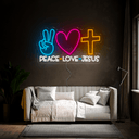 Peace Love Jesus Neon Sign - Reels Custom