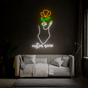 Peaceful Floral Woman Neon Sign - Reels Custom