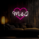 Personalize Couple Name in Heart Led Neon Sign - Reels Custom