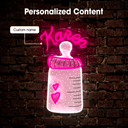 Personalized Baby's Milk Bottle Name Artwork Neon - Reels Custom