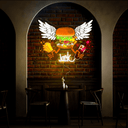 Personalized Burger Wings Name Artwork Neon Sign - Reels Custom