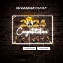 Personalized Champagne Graduation Neon Sign - Reels Custom