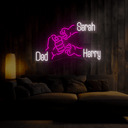 Personalized Dad Clasp hands with Child Neon Sign - Reels Custom
