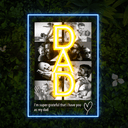 Personalized Dad Photo Collage Neon Sign - Reels Custom