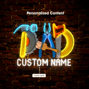 Personalized Dad's Hand Tools Artwork Neon Sign - Reels Custom
