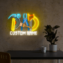 Personalized Dad's Hand Tools Artwork Neon Sign - Reels Custom