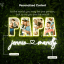 Personalized Papa Photo Frame Artwork Neon Sign - Reels Custom