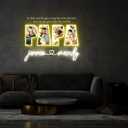 Personalized Papa Photo Frame Artwork Neon Sign - Reels Custom