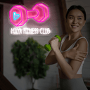 Personalized Pink Dumbbell Artwork Neon Sign - Reels Custom
