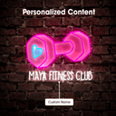 Personalized Pink Dumbbell Artwork Neon Sign - Reels Custom