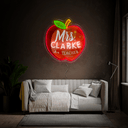 Personalized Teacher Name Apple Artwork Neon Sign - Reels Custom