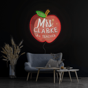Personalized Teacher Name Apple Artwork Neon Sign - Reels Custom