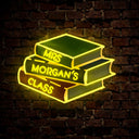 Personalized Teacher Name in Book Artwork neon sig - Reels Custom