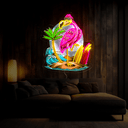 Pink Flamingo Summer Vibes Artwork Neon Sign - Reels Custom