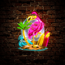 Pink Flamingo Summer Vibes Artwork Neon Sign - Reels Custom