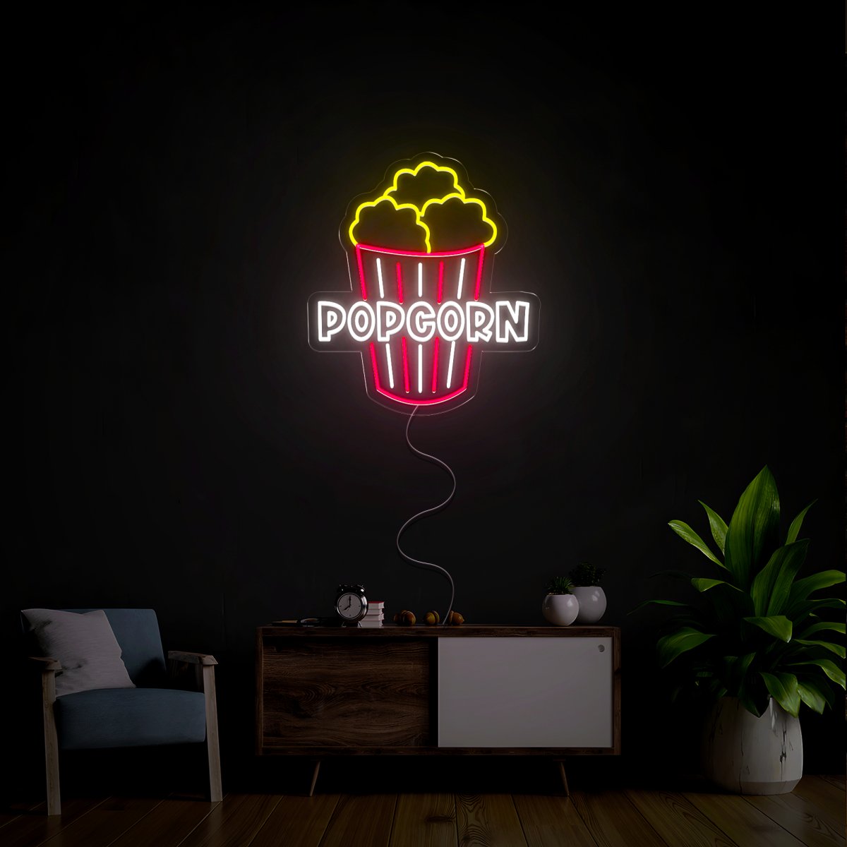 Popcorn Neon Sign - Reels Custom