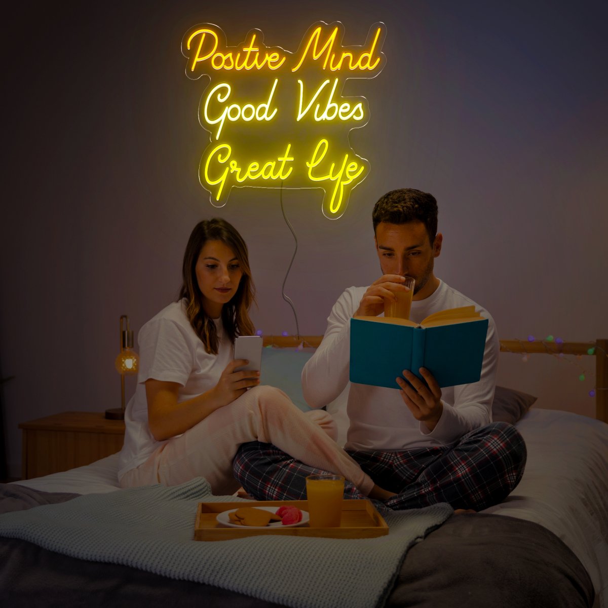 Positive Vibes Good Vibes Great Life Neon Sign - Reels Custom