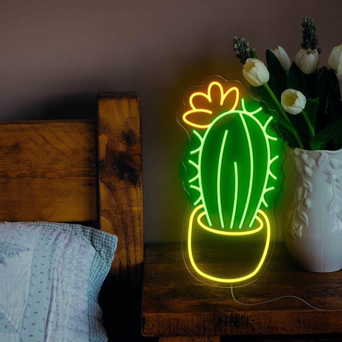 Pot Of Cactus Led Neon Sign - Reels Custom