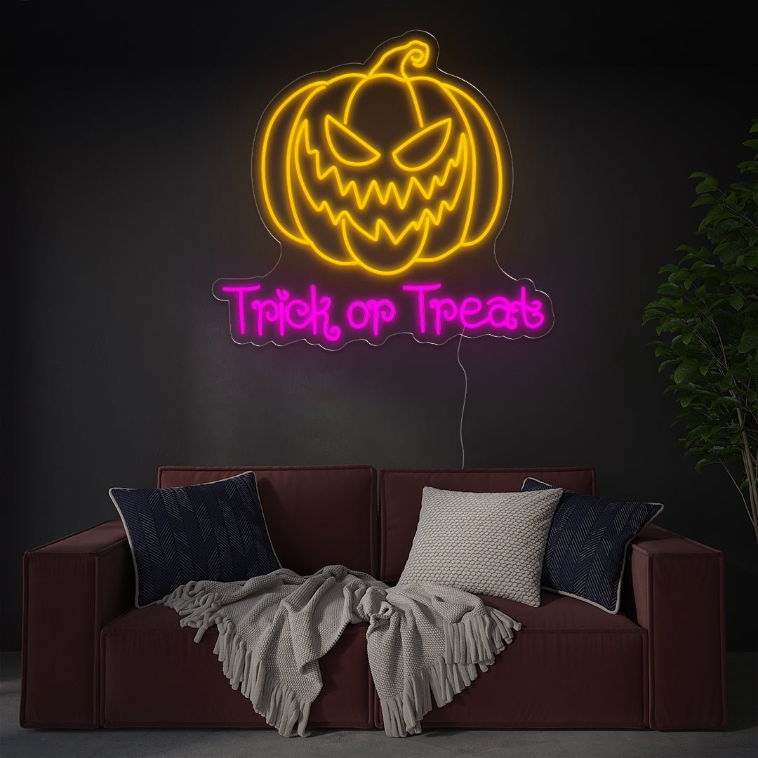 Pumpkin Trick or Treat Halloween Led Neon Sign - Reels Custom