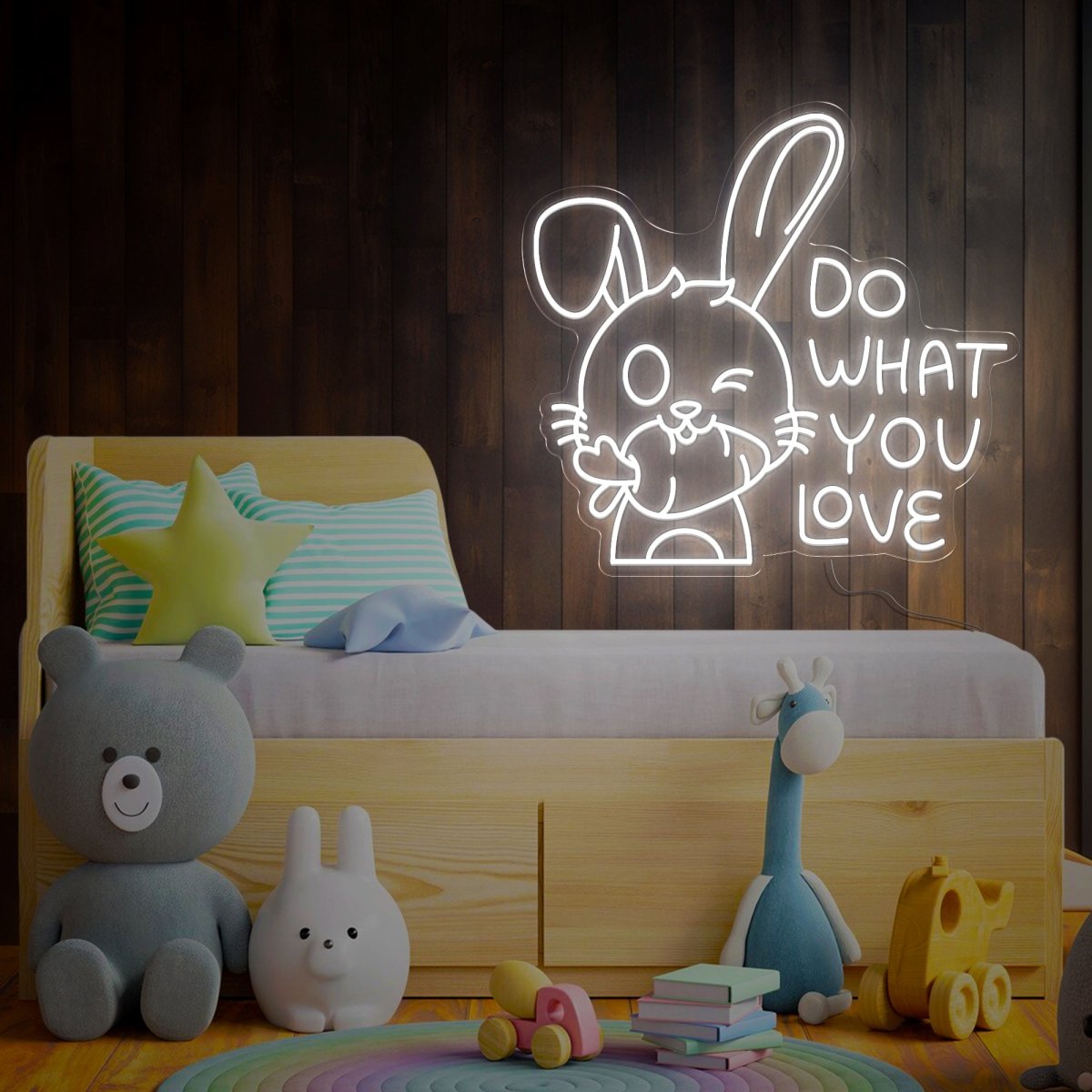 Rabbit Do What You Love Led Neon Sign - Reels Custom