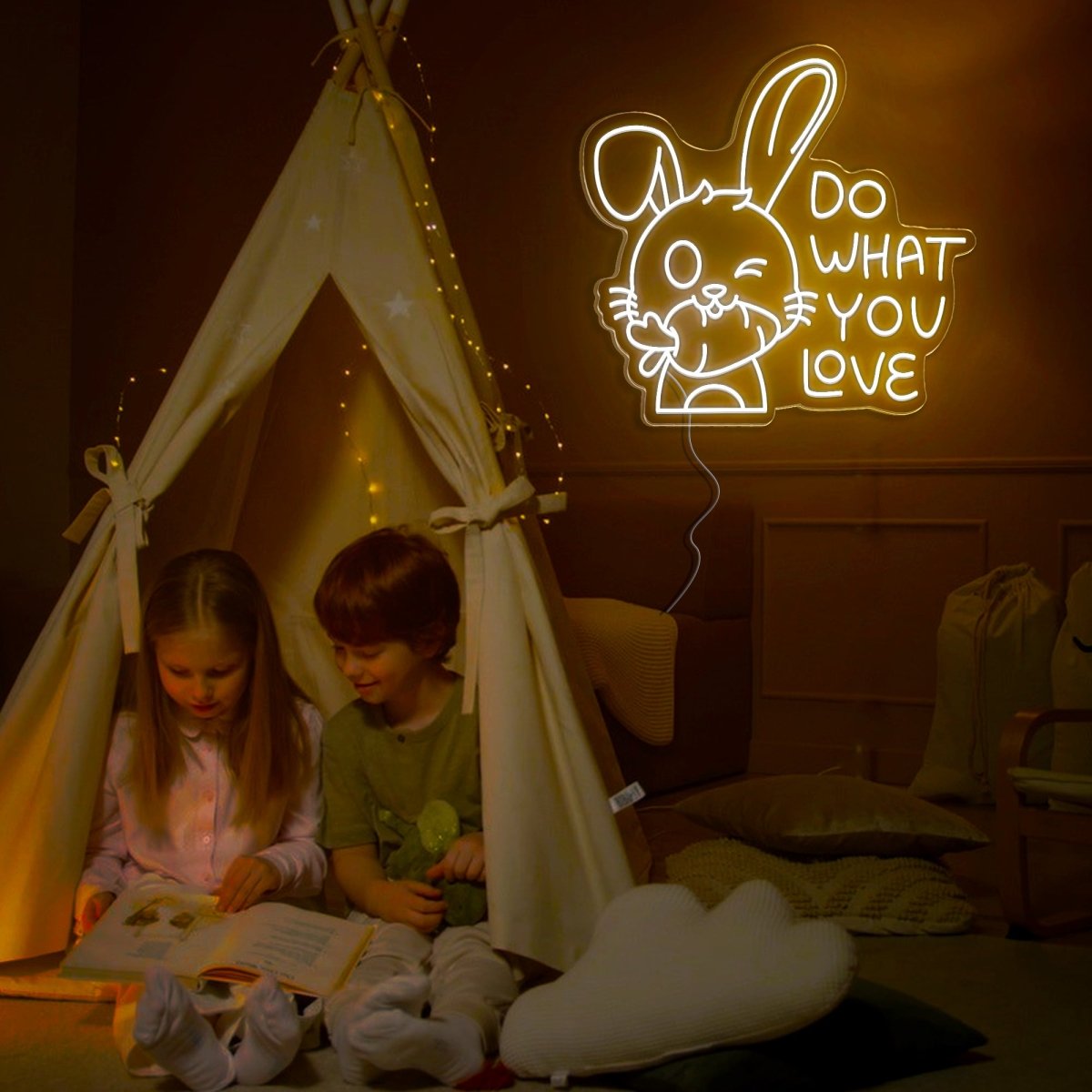 Rabbit Do What You Love Led Neon Sign - Reels Custom