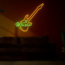 Radiant Orange Guitar Neon Sign - Reels Custom
