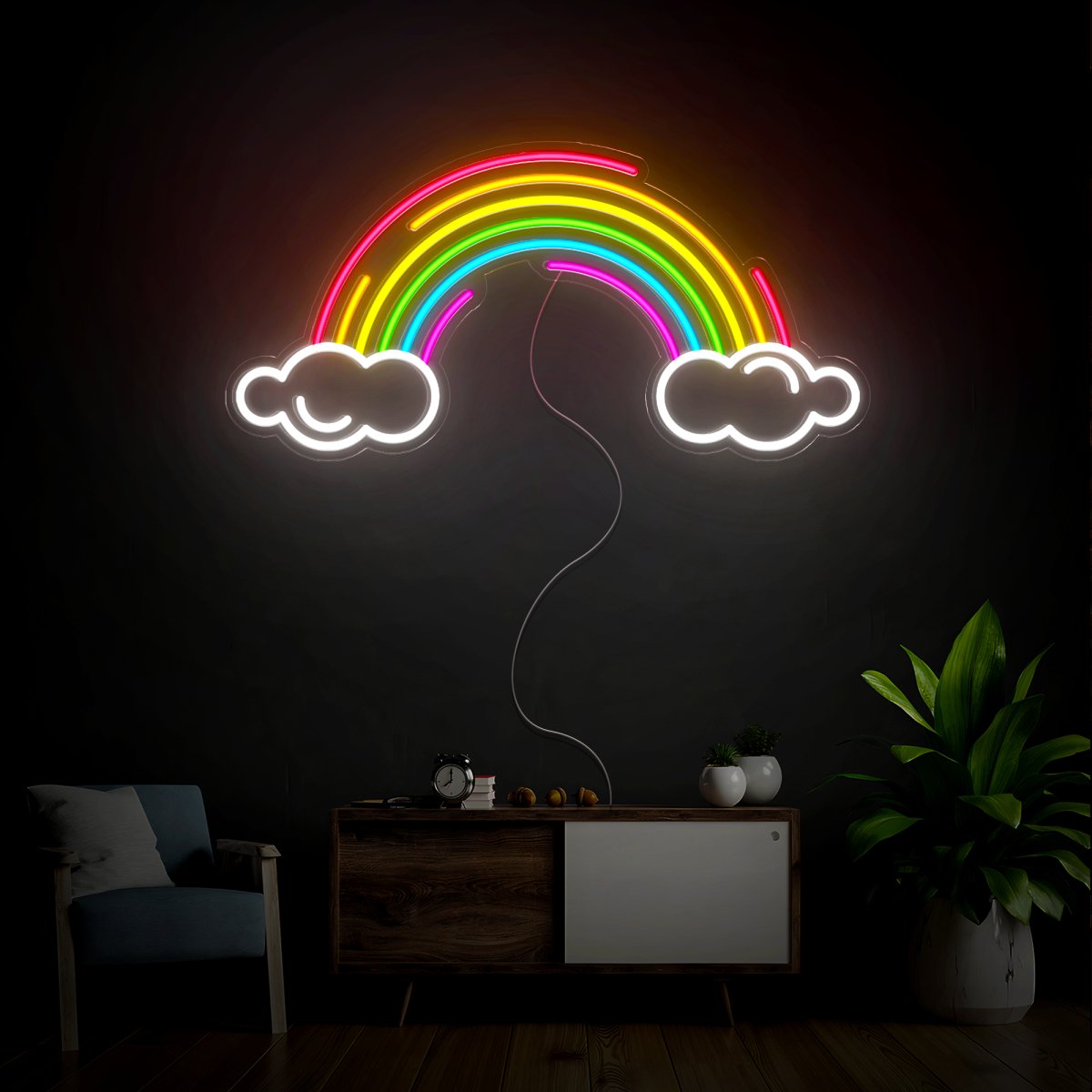 Rainbow Cloud Neon Sign - Reels Custom