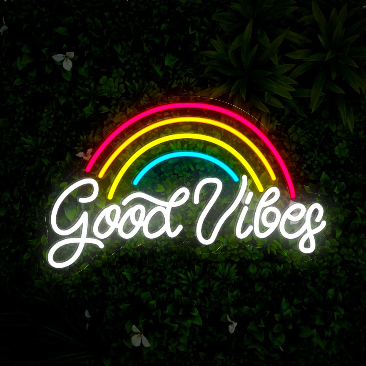 Rainbow Good Vibes Quotes Led Neon Sign - Reels Custom