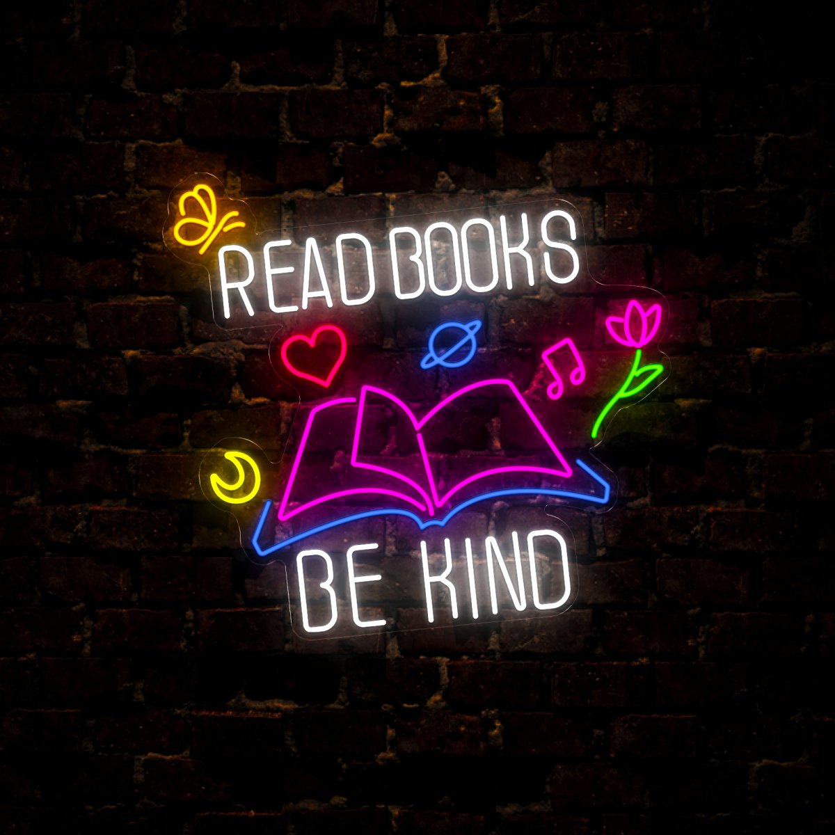 Read Books Be Kind Neon Sign - Reels Custom