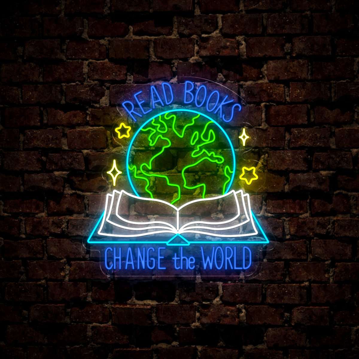 Read Books Change The World Neon Sign - Reels Custom