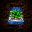 Read Books Change The World Neon Sign - Reels Custom