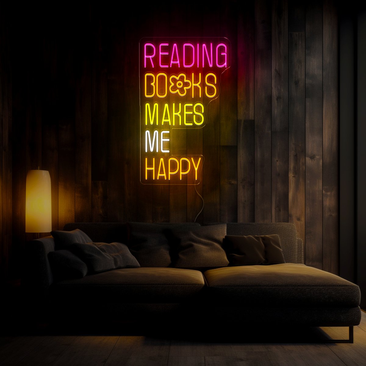 Reading Books Makes Me Happy Neon Sign - Reels Custom