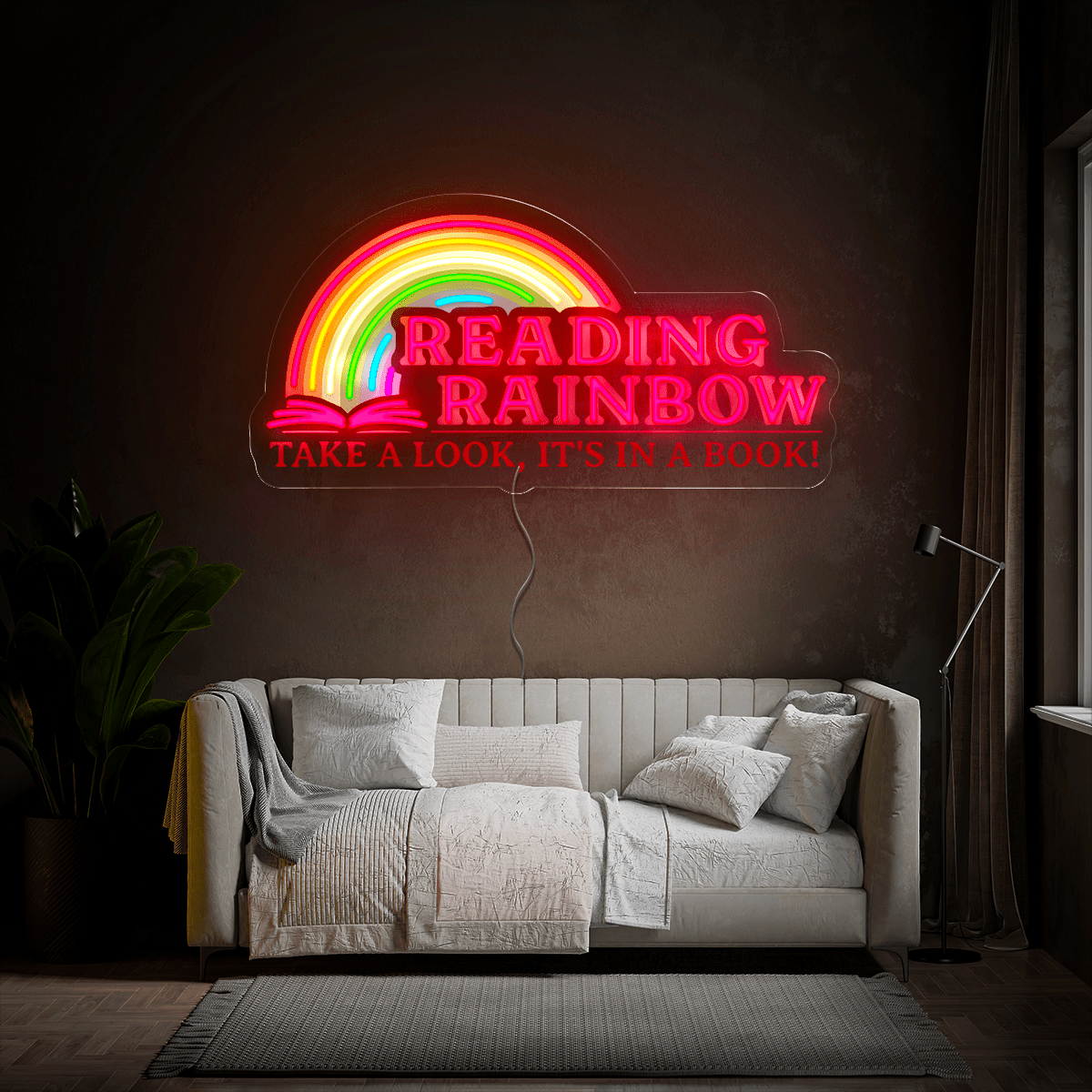 Reading Rainbow Take A Look It’s In A Book Neon Sign - Reels Custom