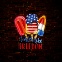 Red Blue White Popsicle Artwork Neon Sign - Reels Custom