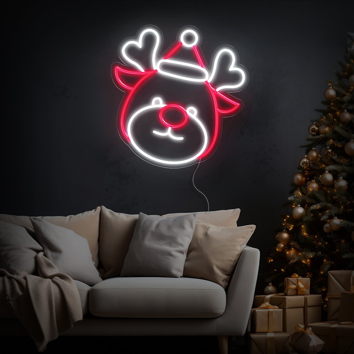 Reindeer Christmas Led Neon Sign - Reels Custom