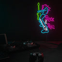 Rock & Roll Guitarist Music Led Neon Sign - Reels Custom
