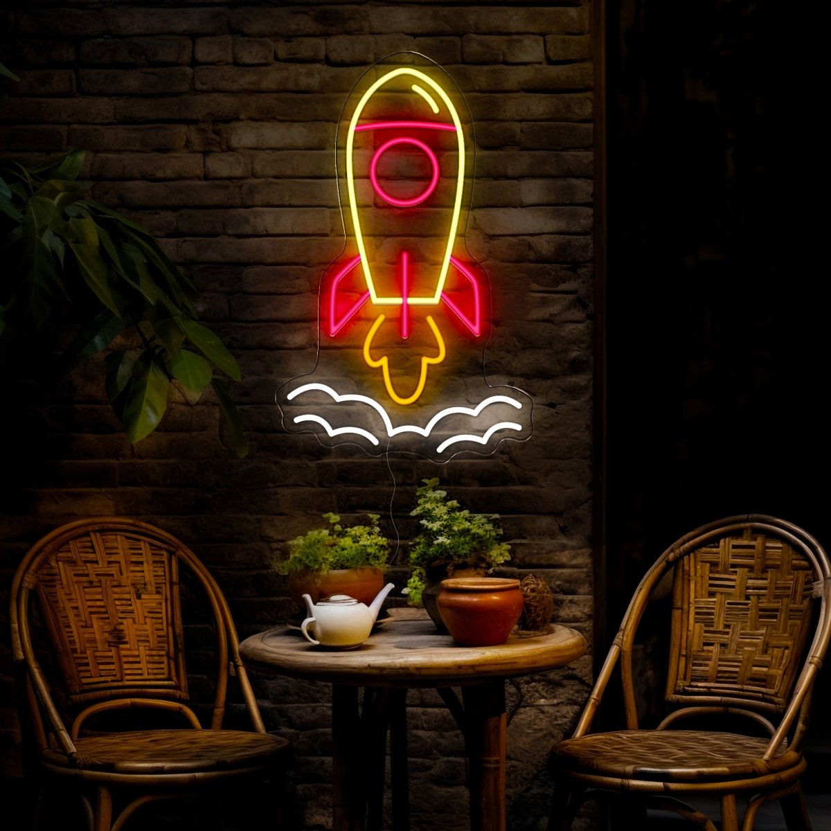 Rocket Cosmic Neon Sign - Reels Custom